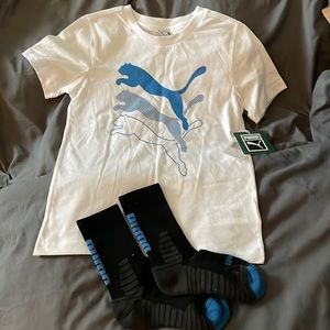 Puma kids size 6 shirt with socks